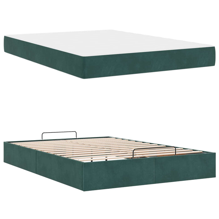 Cadru de pat cu saltea 2 pcs Verde Catifea - WALTI WALTI