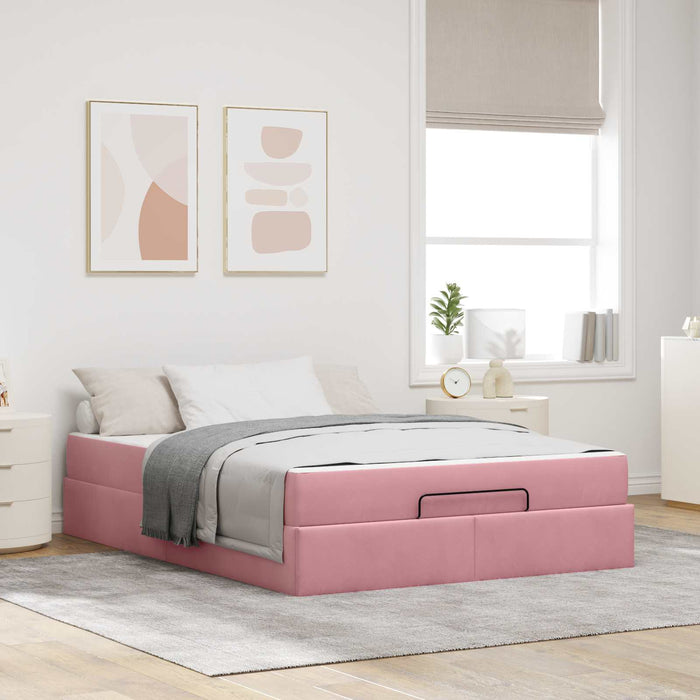 Cadru de pat cu saltea 2 pcs Roz Catifea - WALTI WALTI