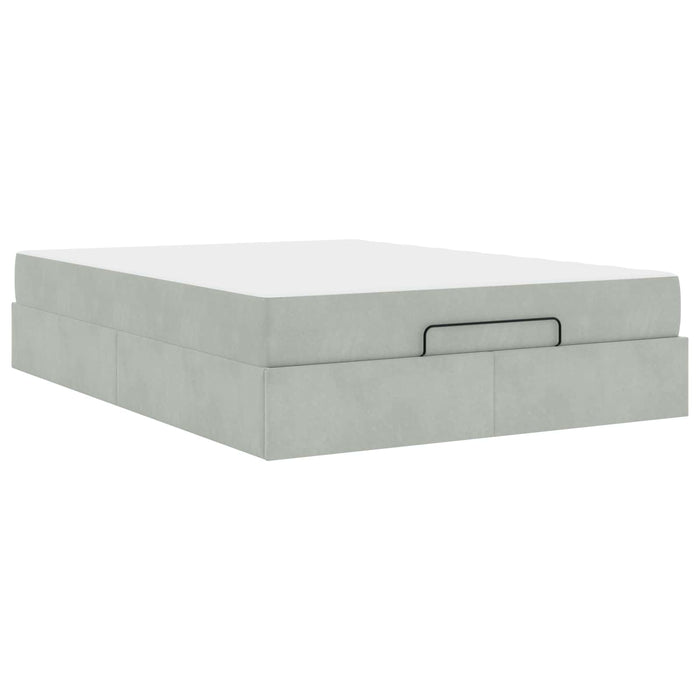 Cadru de pat cu saltea 2 pcs Gri deschis Catifea - WALTI WALTI
