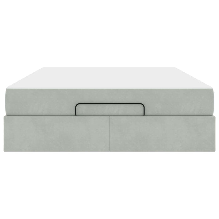 Cadru de pat cu saltea 2 pcs Gri deschis Catifea - WALTI WALTI