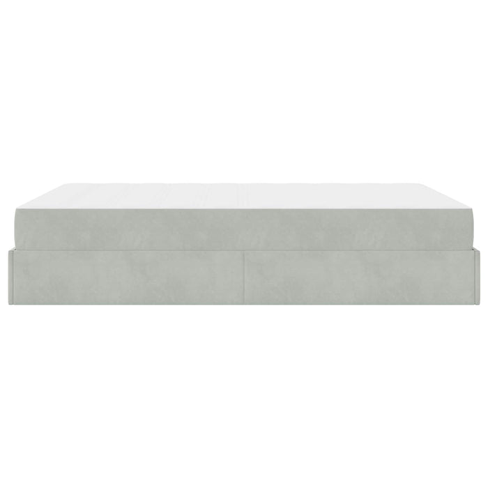 Cadru de pat cu saltea 2 pcs Gri deschis Catifea - WALTI WALTI