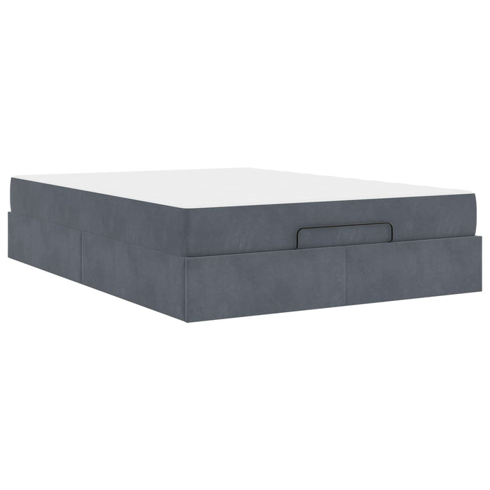 Cadru de pat cu saltea 2 pcs Gri Scurt Catifea - WALTI WALTI