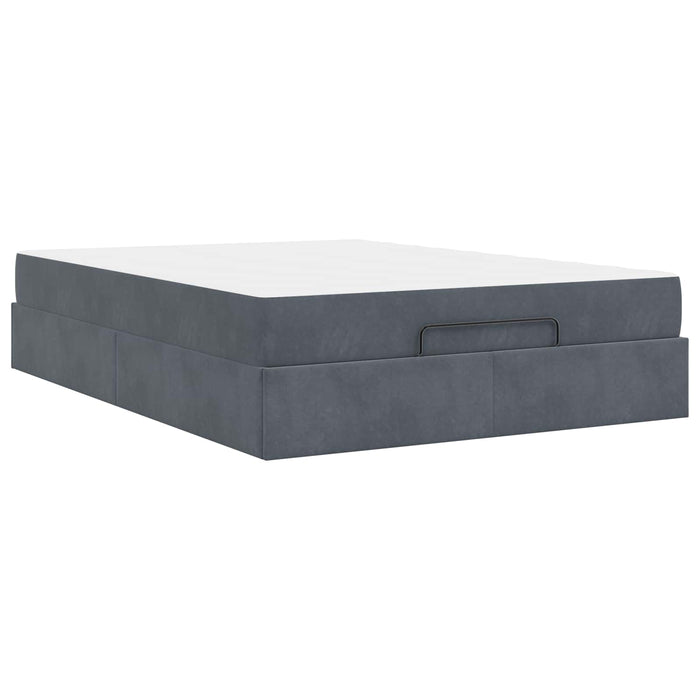 Cadru de pat cu saltea 2 pcs Gri Scurt Catifea - WALTI WALTI