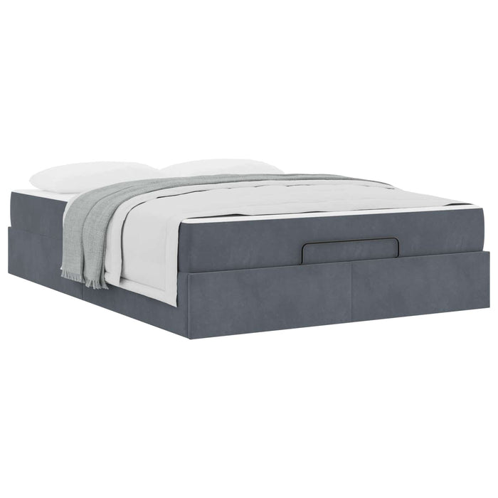 Cadru de pat cu saltea 2 pcs Gri Scurt Catifea - WALTI WALTI