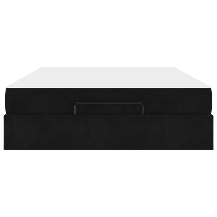 Cadru de pat cu saltea 2 pcs Negru Catifea - WALTI WALTI