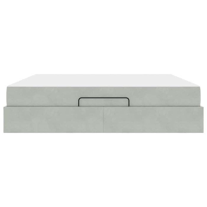Cadru de pat cu saltea 2 pcs Gri deschis Catifea - WALTI WALTI