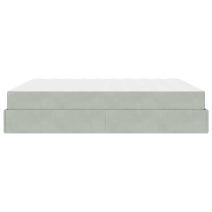 Cadru de pat cu saltea 2 pcs Gri deschis Catifea - WALTI WALTI