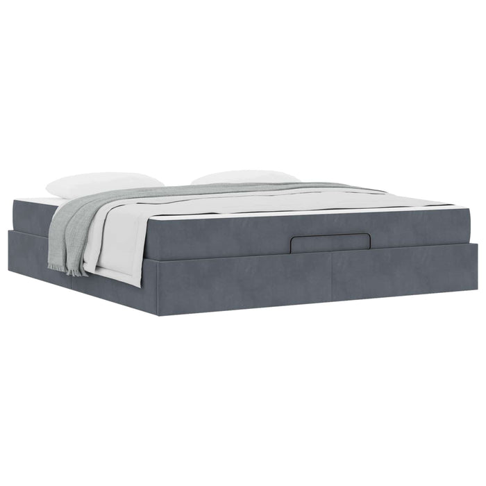 Cadru de pat cu saltea 2 pcs Gri Scurt Catifea - WALTI WALTI