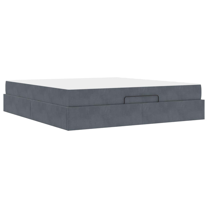 Cadru de pat cu saltea 2 pcs Gri Scurt Catifea - WALTI WALTI