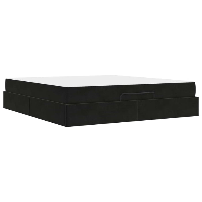 Cadru de pat cu saltea 2 pcs Negru Catifea - WALTI WALTI