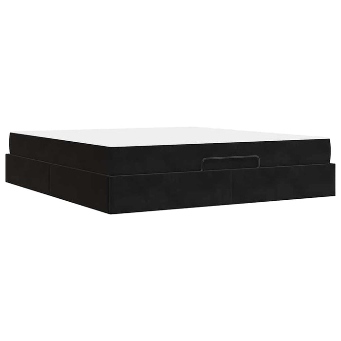 Cadru de pat cu saltea 2 pcs Negru Catifea - WALTI WALTI