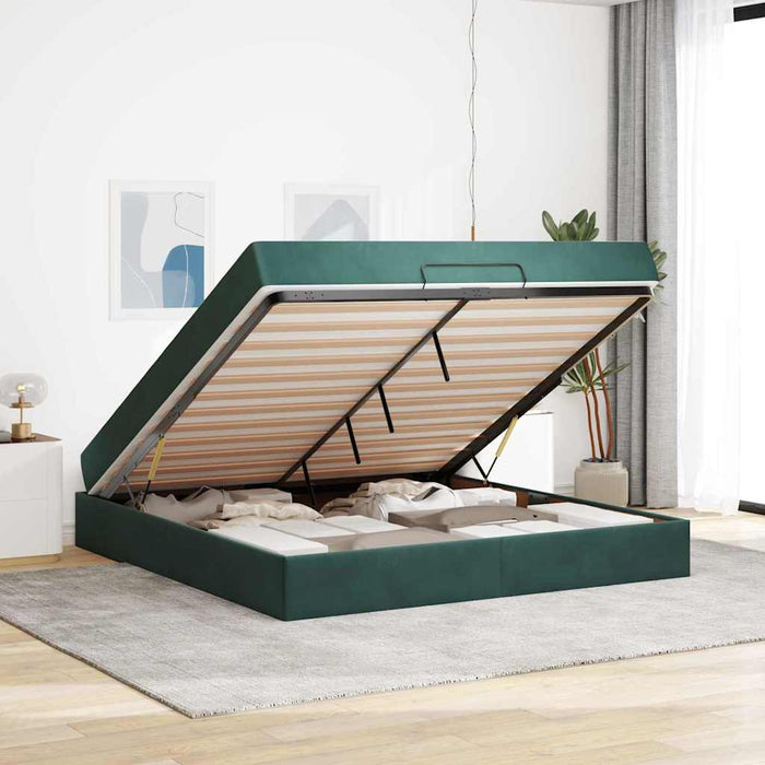 Cadru de pat cu saltea 2 pcs Verde Catifea - WALTI WALTI