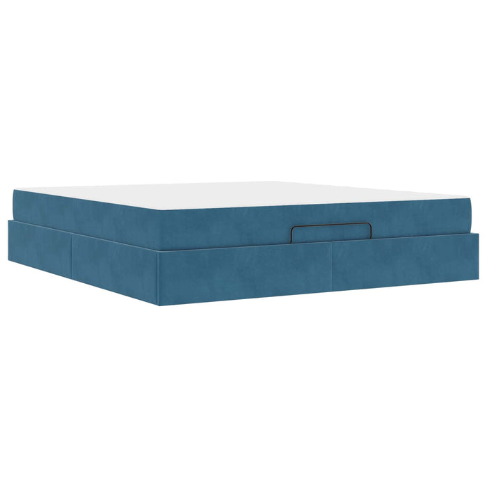 Cadru de pat cu saltea 2 pcs albastru Catifea - WALTI WALTI