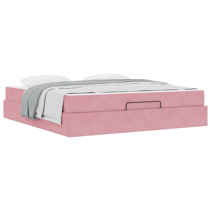 Cadru de pat cu saltea 2 pcs Roz Catifea - WALTI WALTI