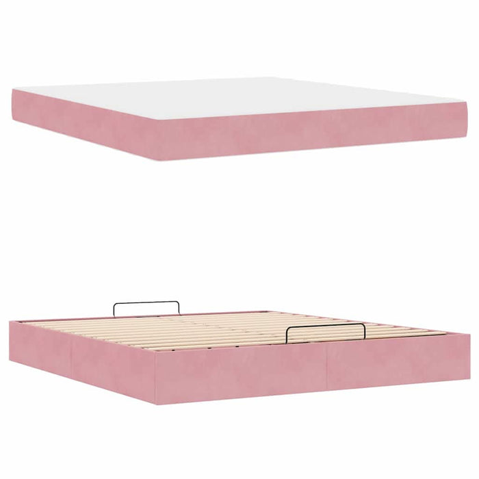 Cadru de pat cu saltea 2 pcs Roz Catifea - WALTI WALTI