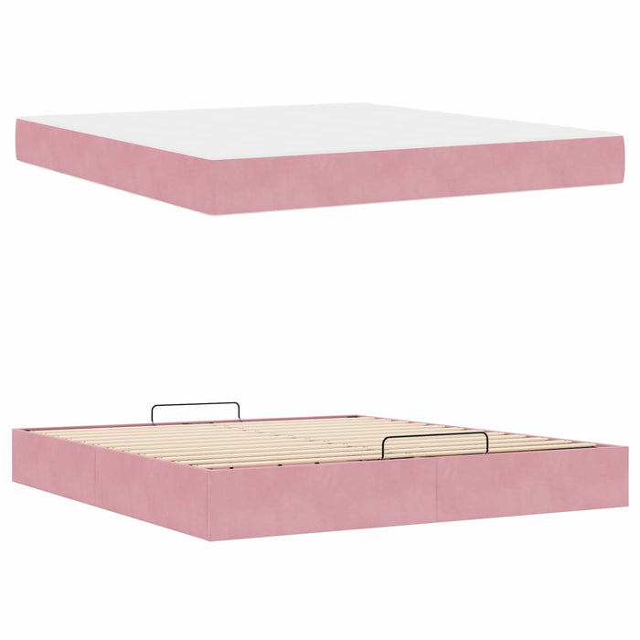 Cadru de pat cu saltea 2 pcs Roz Catifea - WALTI WALTI