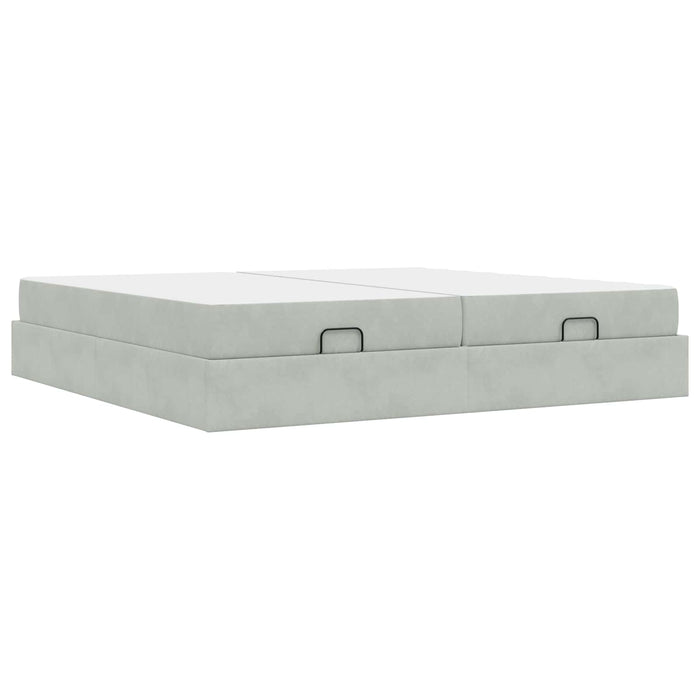 Cadru de pat cu saltea cu saltea 2 pcs Gri deschis Catifea - WALTI WALTI
