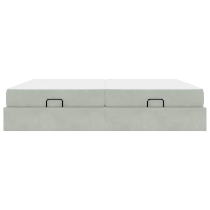 Cadru de pat cu saltea cu saltea 2 pcs Gri deschis Catifea - WALTI WALTI