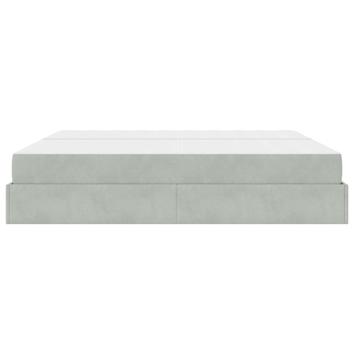 Cadru de pat cu saltea cu saltea 2 pcs Gri deschis Catifea - WALTI WALTI