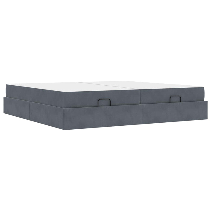 Cadru de pat cu saltea cu saltea 2 pcs Gri Scurt Catifea - WALTI WALTI