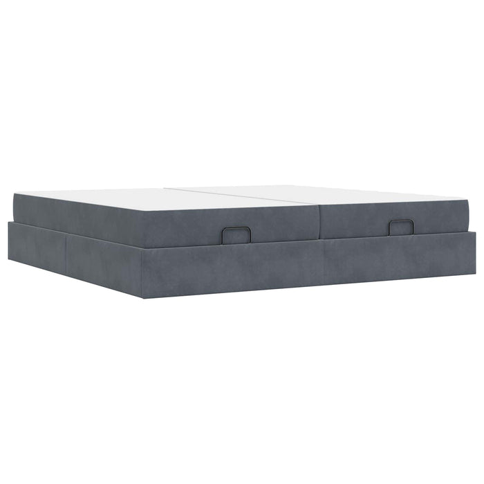 Cadru de pat cu saltea cu saltea 2 pcs Gri Scurt Catifea - WALTI WALTI