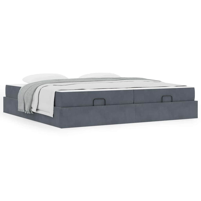 Cadru de pat Gri închis 200 x 200 cm Catifea - WALTI WALTI