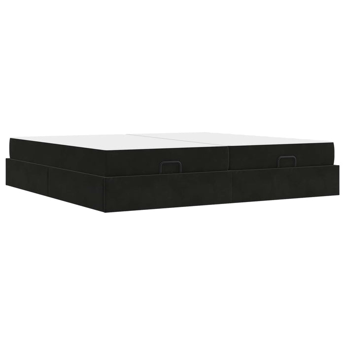 Cadru de pat cu saltea cu saltea 2 pcs Negru Catifea - WALTI WALTI