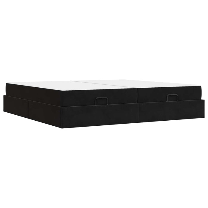 Cadru de pat cu saltea cu saltea 2 pcs Negru Catifea - WALTI WALTI