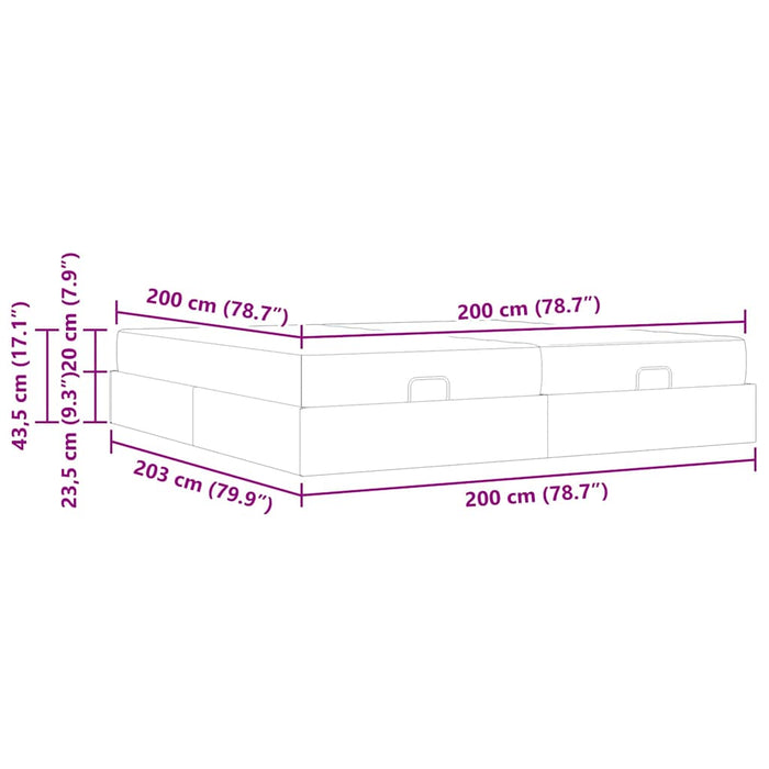 Cadru de pat cu saltea cu saltea 2 pcs Negru Catifea - WALTI WALTI