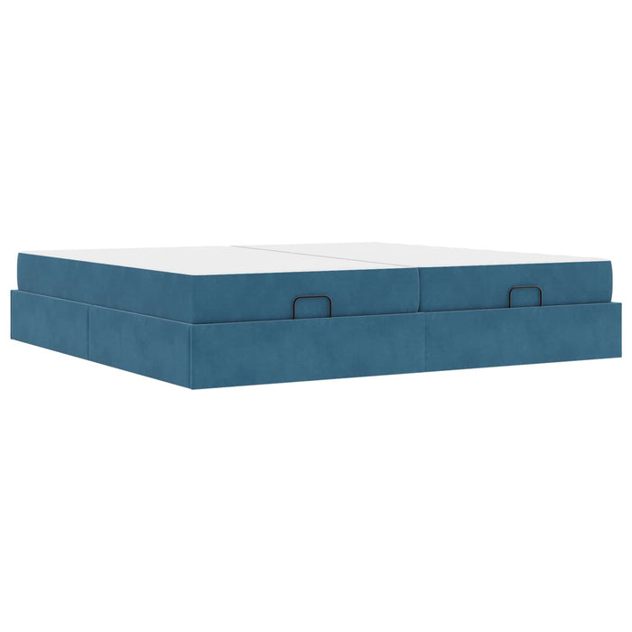 Cadru de pat cu saltea cu saltea 2 pcs albastru Catifea - WALTI WALTI