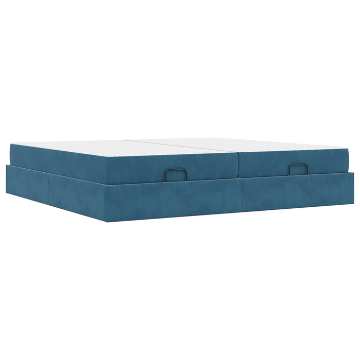Cadru de pat cu saltea cu saltea 2 pcs albastru Catifea - WALTI WALTI