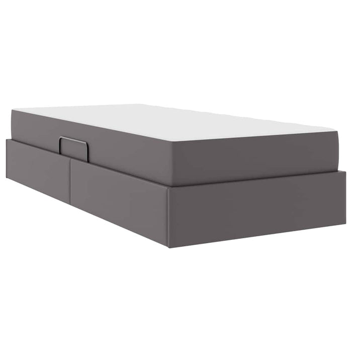 Pat cu saltea și spațiu de depozitare cu saltea 2 pcs Gri Piele - WALTI WALTI