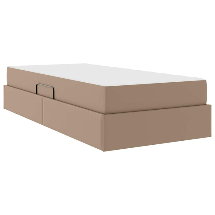 Pat cu saltea și spațiu de depozitare 2 pcs Cappuccino Piele - WALTI WALTI