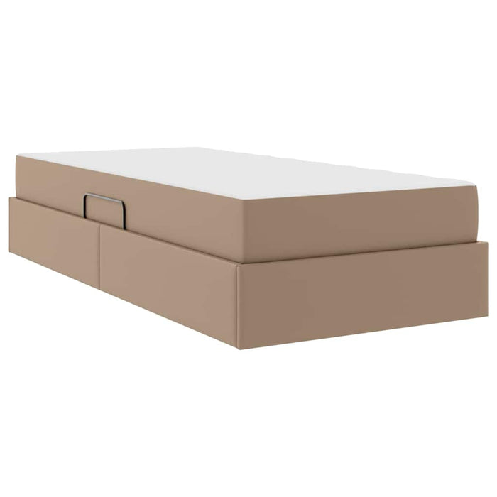 Pat cu saltea și spațiu de depozitare 2 pcs Cappuccino Piele - WALTI WALTI