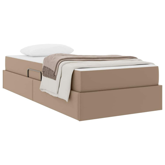 Pat cu saltea și spațiu de depozitare 2 pcs Cappuccino Piele - WALTI WALTI