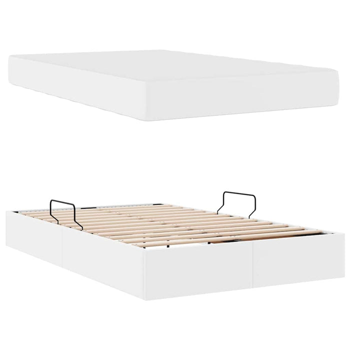 Pat cu saltea și spațiu de depozitare Alb 120 x 200 cm - WALTI WALTI