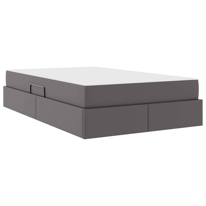 Pat cu saltea și spațiu de depozitare Gri 120 x 200 cm - WALTI WALTI