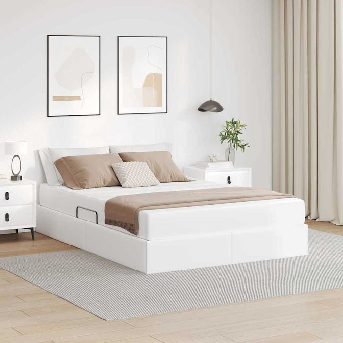Pat cu saltea și spațiu de depozitare Alb 140 x 190 cm - WALTI WALTI