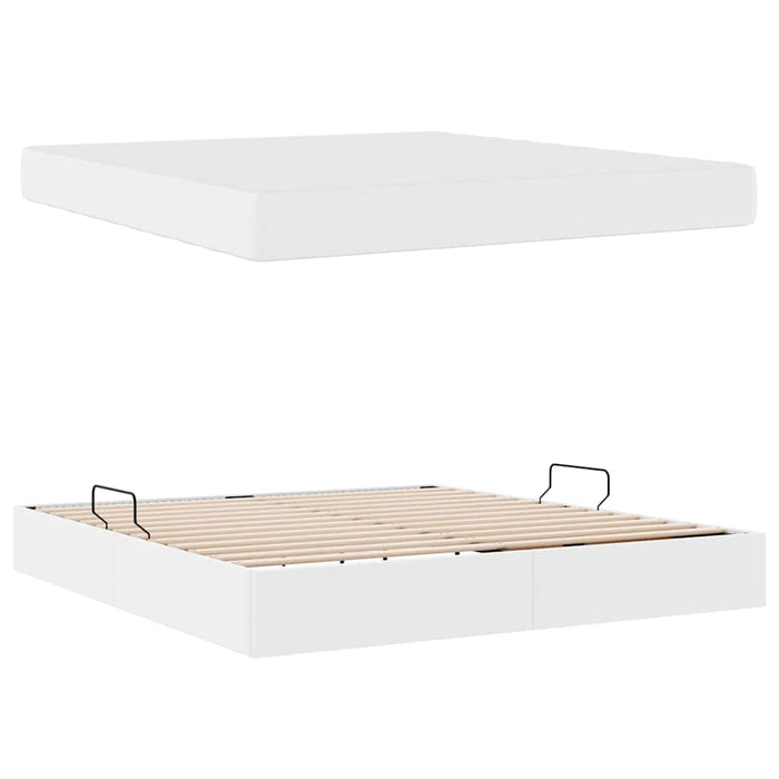 Pat cu saltea și spațiu de depozitare Alb 160 x 200 cm - WALTI WALTI
