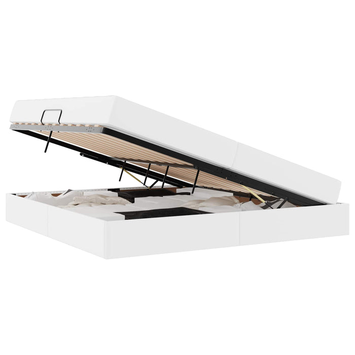 Pat cu saltea și spațiu de depozitare Alb 200 x 200 cm - WALTI WALTI