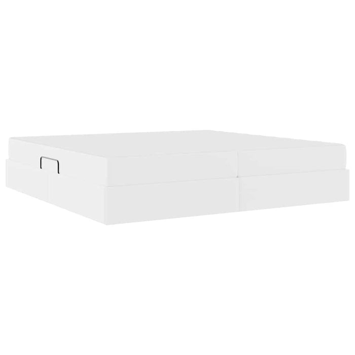 Pat cu saltea și spațiu de depozitare Alb 200 x 200 cm - WALTI WALTI