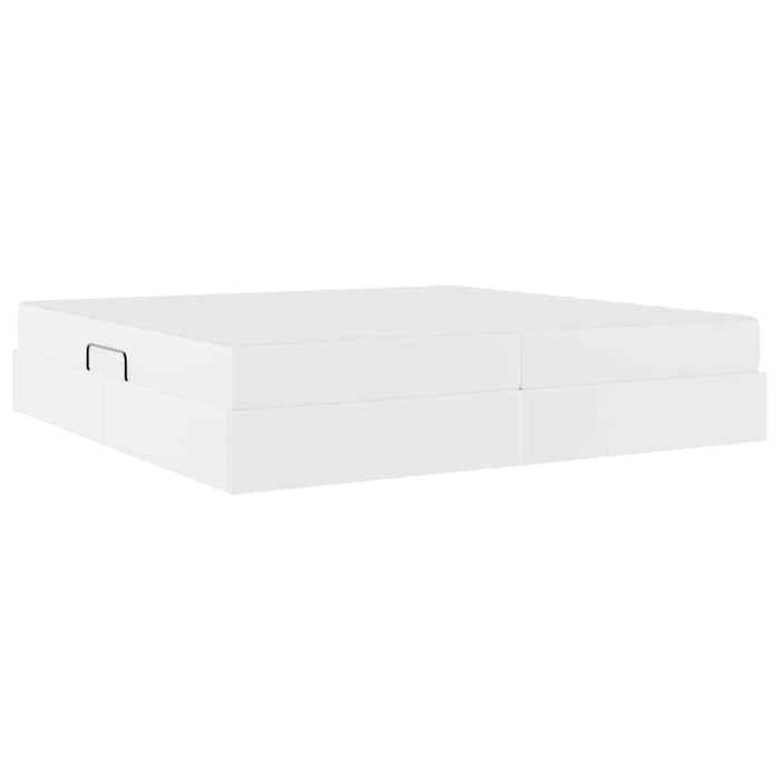 Pat cu saltea și spațiu de depozitare Alb 200 x 200 cm - WALTI WALTI