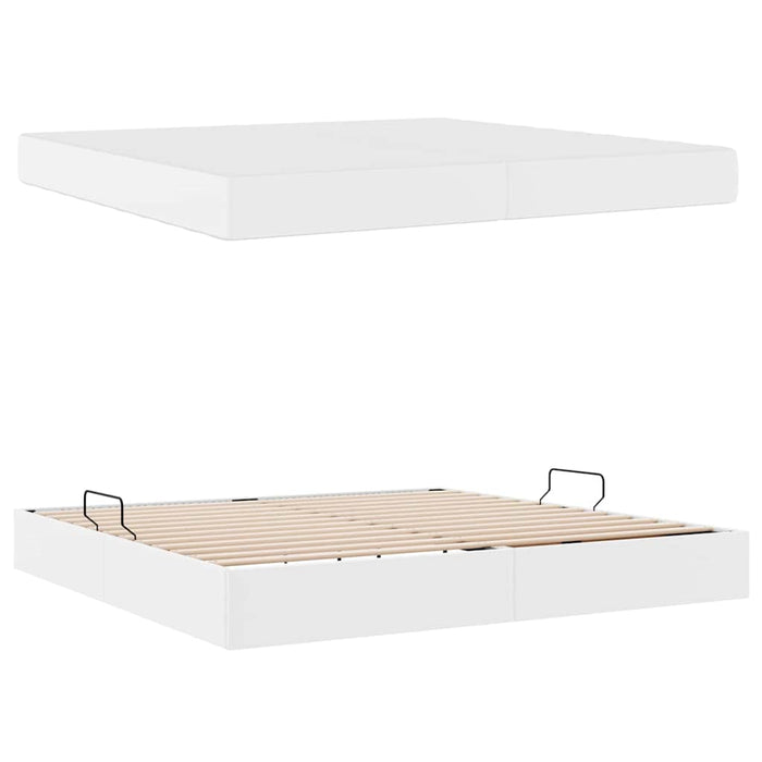 Pat cu saltea și spațiu de depozitare Alb 200 x 200 cm - WALTI WALTI