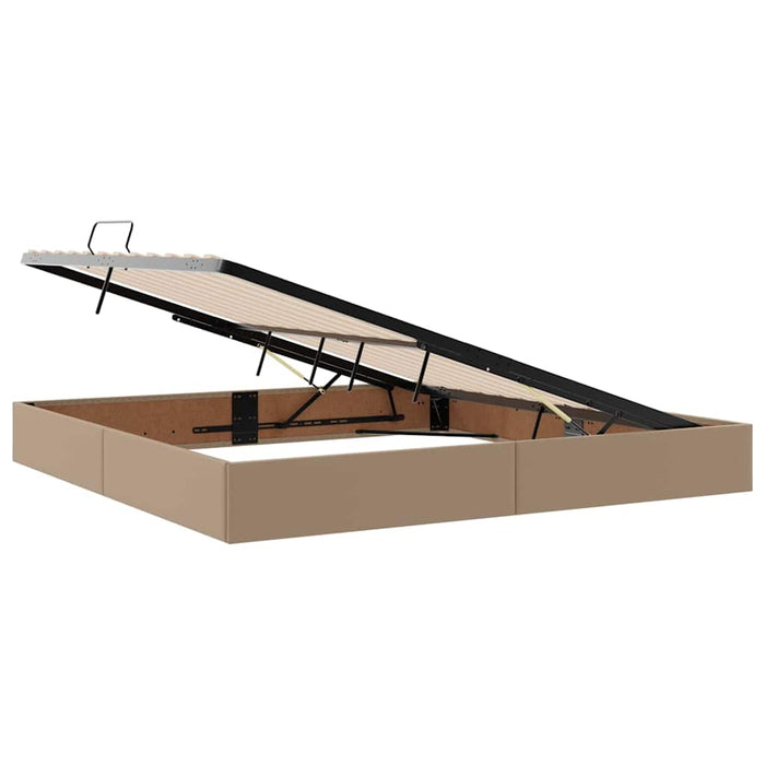 Pat cu saltea și spațiu de depozitare 2 pcs Cappuccino Piele - WALTI WALTI