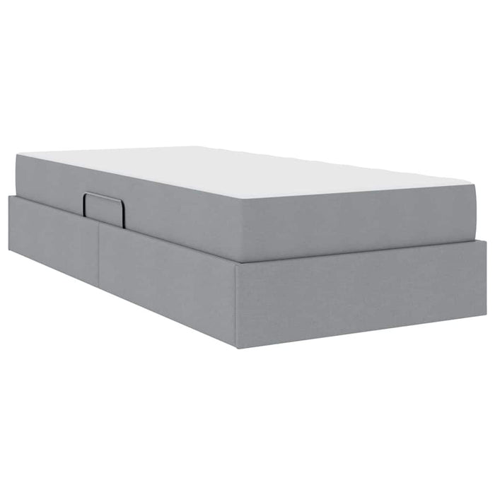 Pat cu saltea și spațiu de depozitare Gri deschis 90 x 200 cm - WALTI WALTI