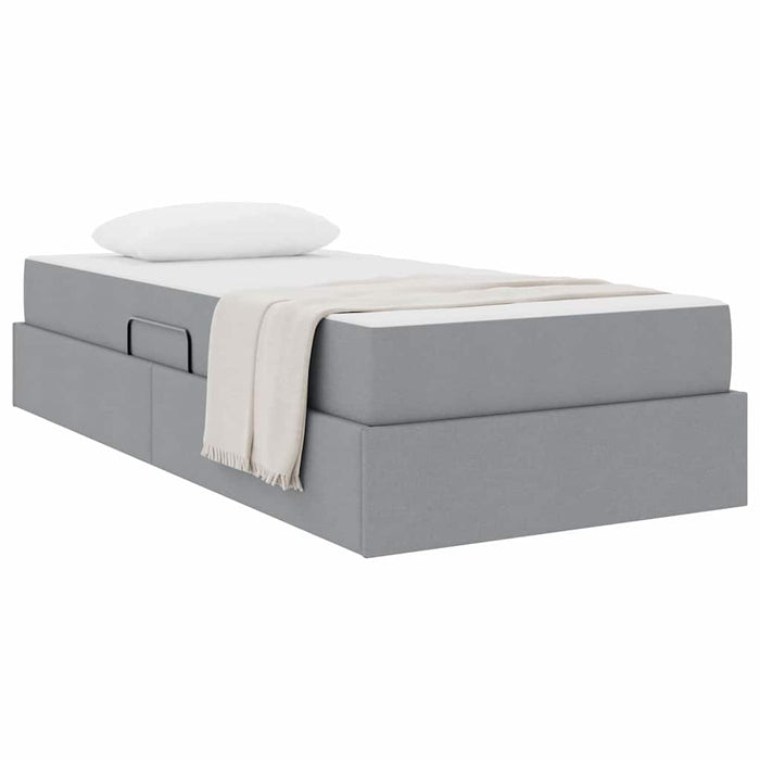 Pat cu saltea și spațiu de depozitare Gri deschis 90 x 200 cm - WALTI WALTI