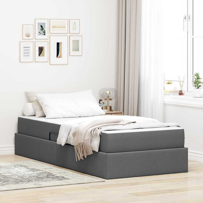 Pat cu saltea și spațiu de depozitare Gri închis 90 x 200 cm - WALTI WALTI
