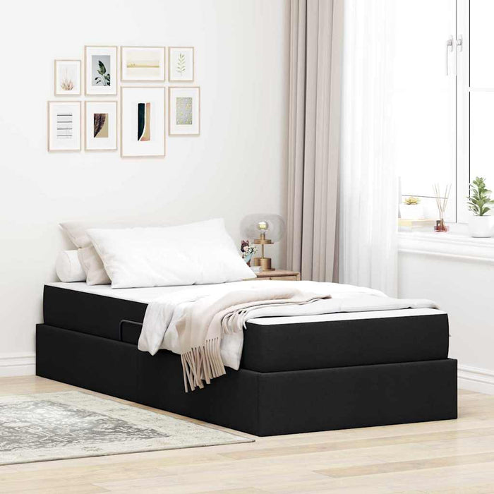 Pat cu saltea și spațiu de depozitare Negru 90 x 200 cm - WALTI WALTI