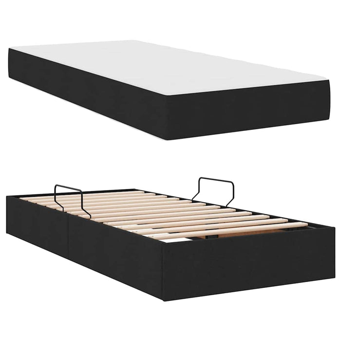 Pat cu saltea și spațiu de depozitare Negru 90 x 200 cm - WALTI WALTI