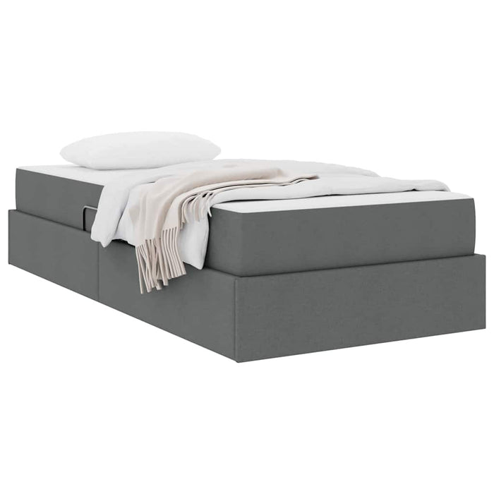 Pat cu saltea și spațiu de depozitare Gri închis 100 x 200 cm - WALTI WALTI